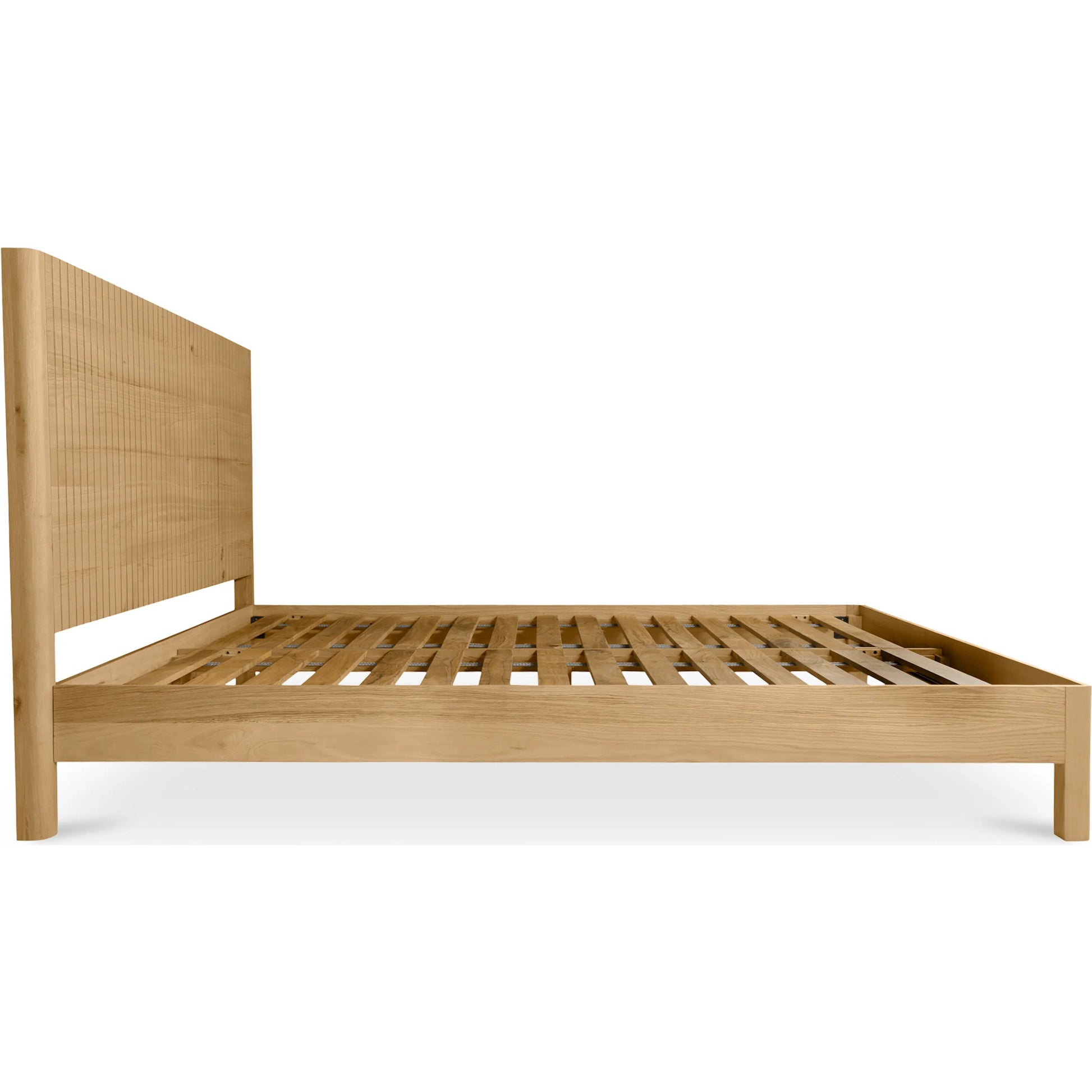 Povera Bed by Moe's Home Collection in natural. Made from solid oak, acacia wood slats in a transitional style.