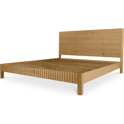 Povera Bed by Moe's Home Collection in natural. Made from solid oak, acacia wood slats in a transitional style.