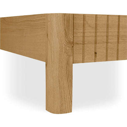 Povera Bed by Moe's Home Collection in natural. Made from solid oak, acacia wood slats in a transitional style.