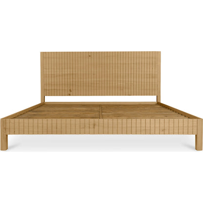 Povera Bed by Moe's Home Collection in natural. Made from solid oak, acacia wood slats in a transitional style.