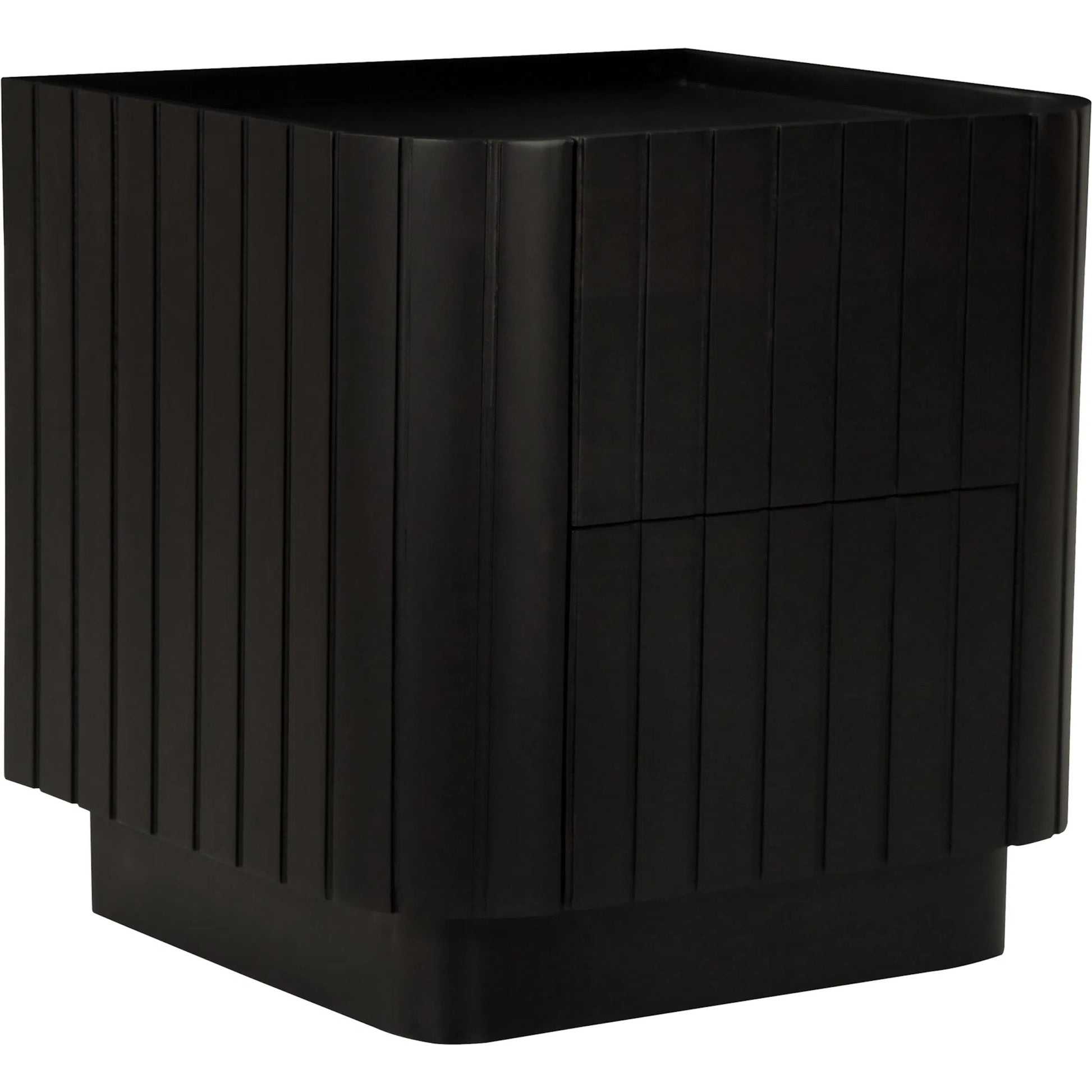 Povera Nightstand by Moe's Home Collection in black. Made from solid acacia wood, mdf back, drawer base in a modern style.