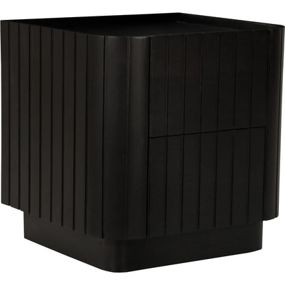 Povera Nightstand by Moe's Home Collection in black. Made from solid acacia wood, mdf back, drawer base in a modern style.