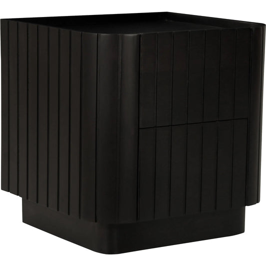 Povera Nightstand by Moe's Home Collection in black. Made from solid acacia wood, mdf back, drawer base in a unique style.