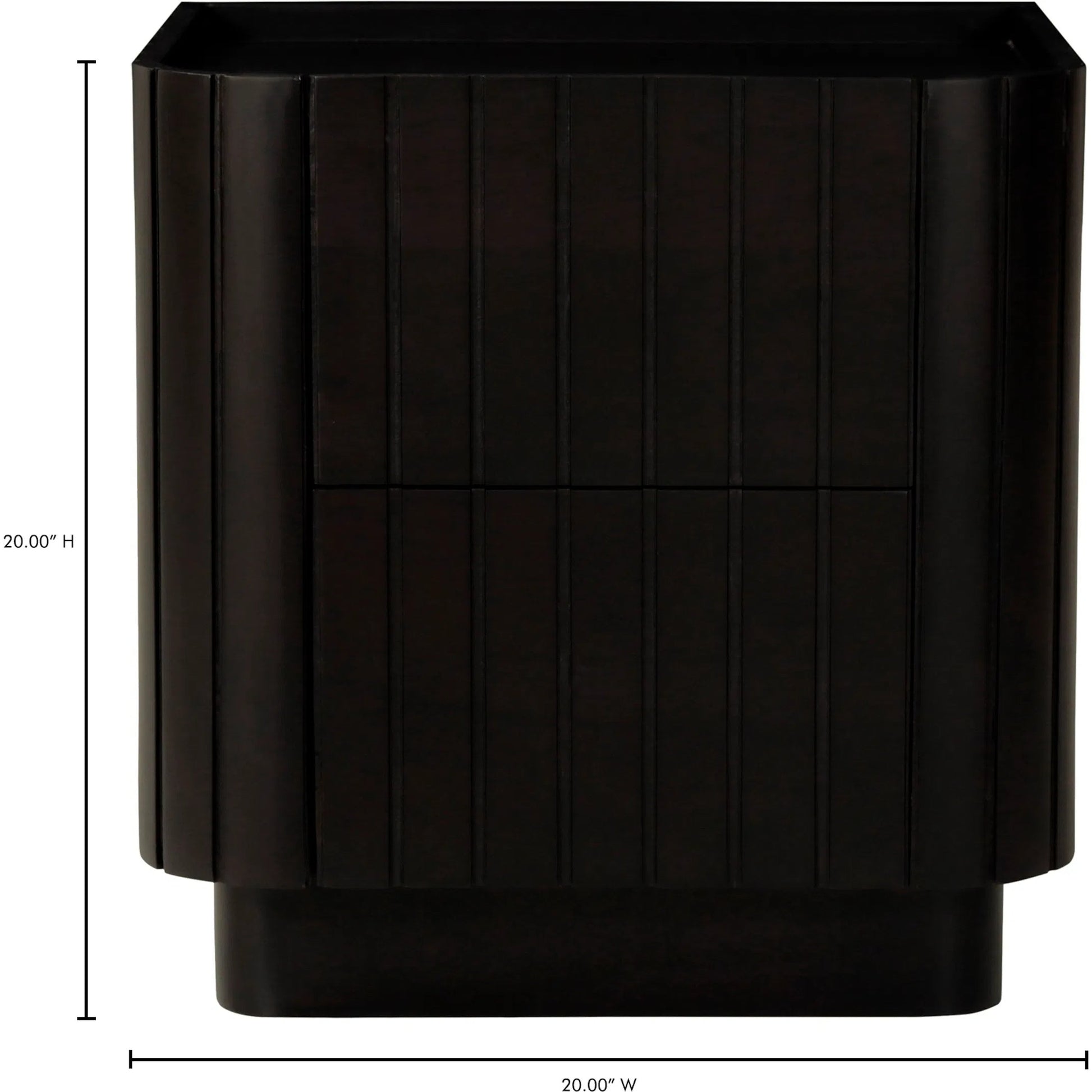 Povera Nightstand by Moe's Home Collection in black. Made from solid acacia wood, mdf back, drawer base in a modern style.