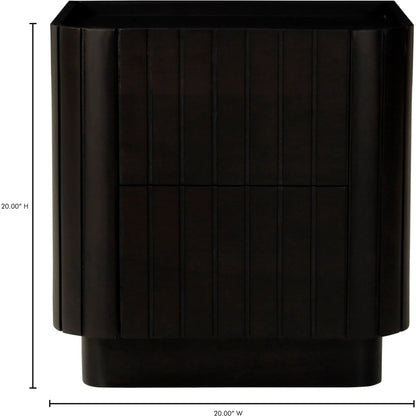 Povera Nightstand by Moe's Home Collection in black. Made from solid acacia wood, mdf back, drawer base in a modern style.