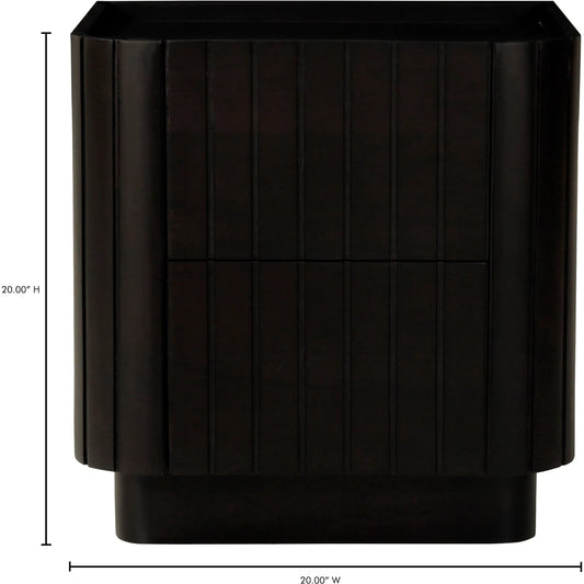 Povera Nightstand by Moe's Home Collection in black. Made from solid acacia wood, mdf back, drawer base in a unique style.