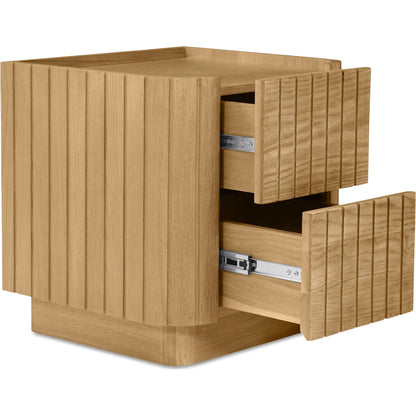 Povera Nightstand by Moe's Home Collection in black. Made from solid acacia wood, mdf back, drawer base in a modern style.