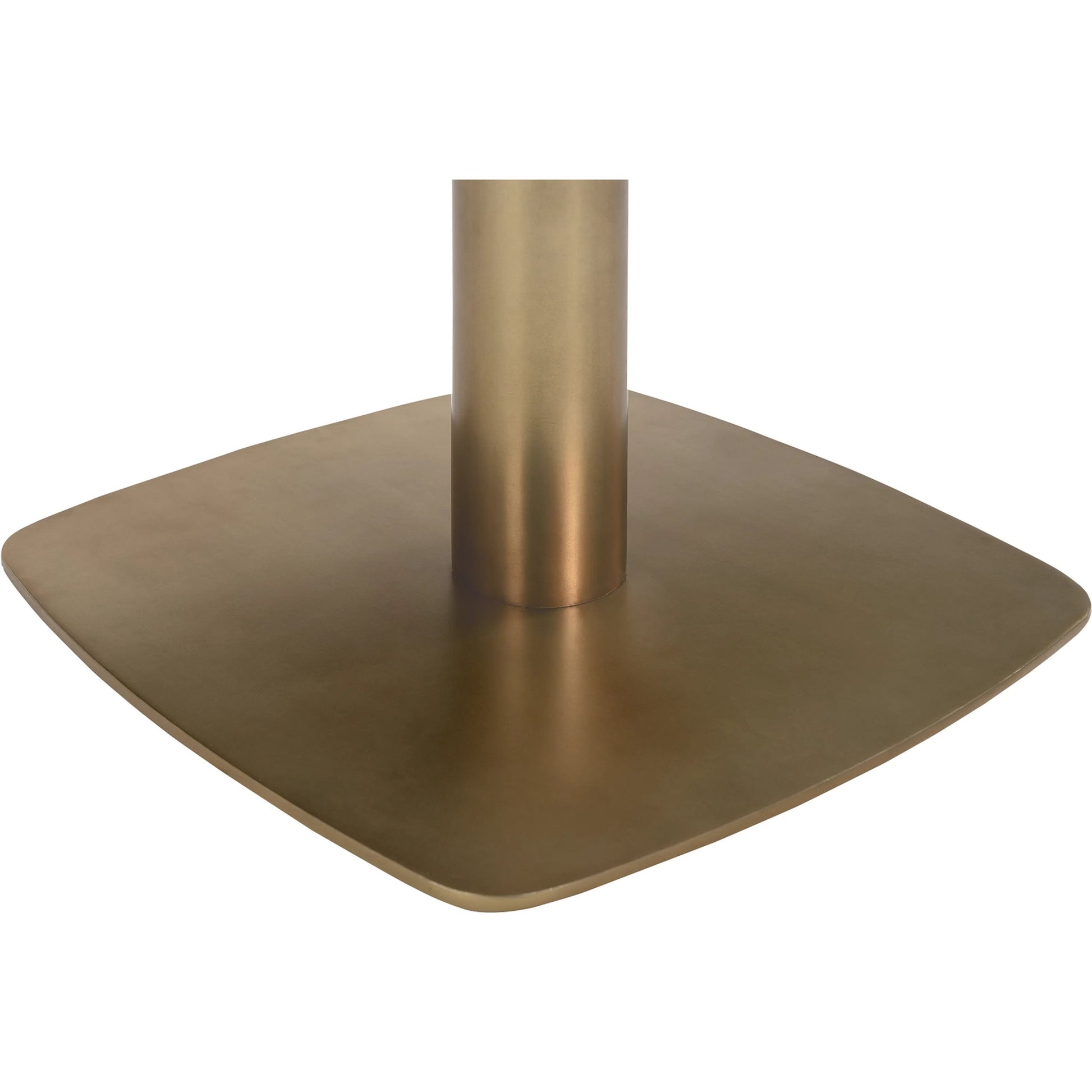 Celeste Cafe Table by Moe's Home Collection in natural, antique brass. Made from marble top, antiqued, brass iron base, mdf underneath marble for top support in a modern style.