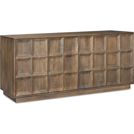Bowen Sideboard by Moe's Home Collection in deep brown and matte sandblast. Made from solid mango wood, mango veneer over mdf back in a unique style.