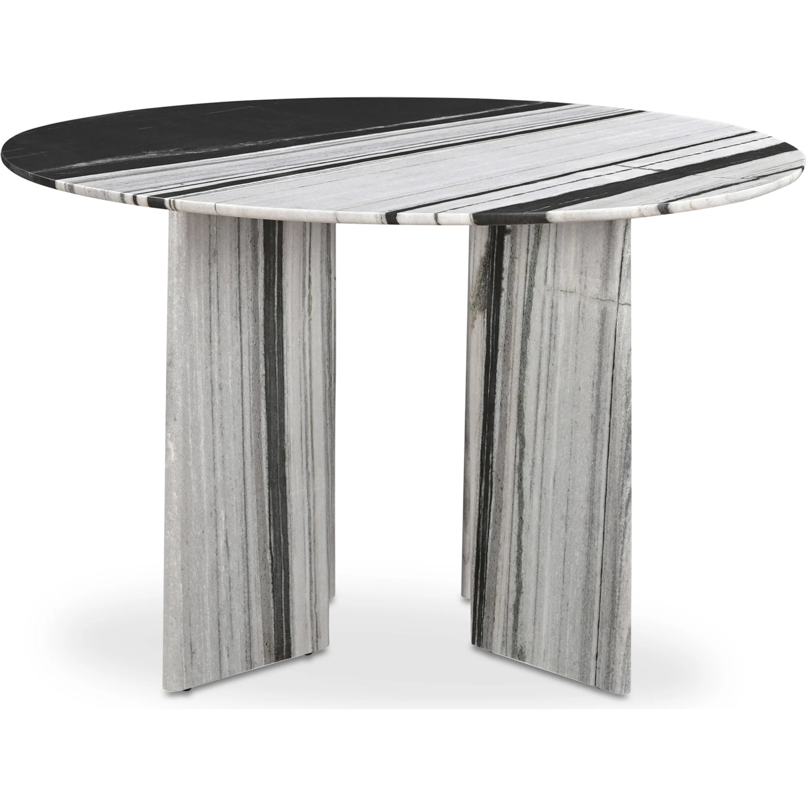 Celia 48" Panda Marble Round Dining Table - Thumbnail 4