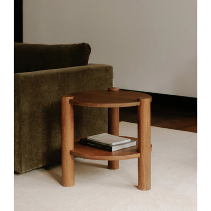 Olsen Accent Table by Moe's Home Collection in rustic farmhouse. Made from solid mango wood in a transitional style.