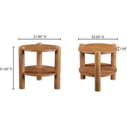 Olsen Accent Table by Moe's Home Collection in rustic farmhouse. Made from solid mango wood in a transitional style.