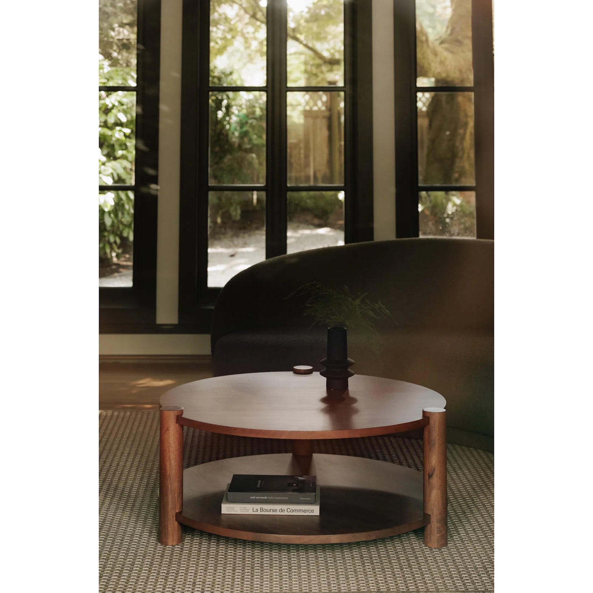 Olsen Coffee Table by Moe's Home Collection in rustic farmhouse. Made from solid mango wood in a transitional style.