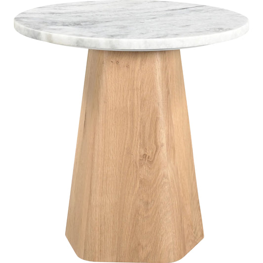 Evelyn Accent Table by Moe's Home Collection in ashen gray matrix marble. Made from ashen grey matirx, solid oak wood, mdf in a unique style.