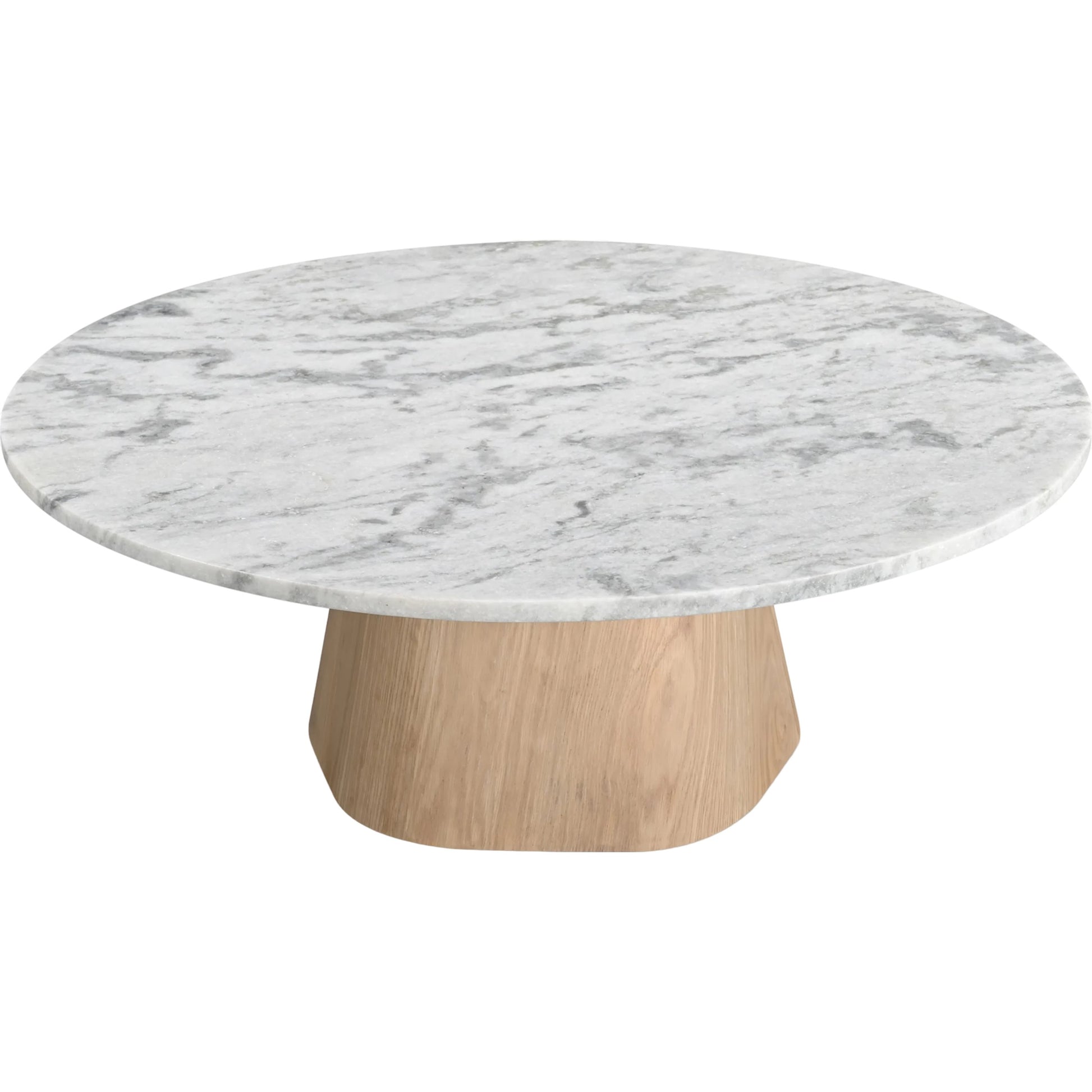 Evelyn Coffee Table by Moe's Home Collection in natural. Made from raj grey marble top, oak veneer over plywood, mdf, mix wood for base structure in a transitional style.