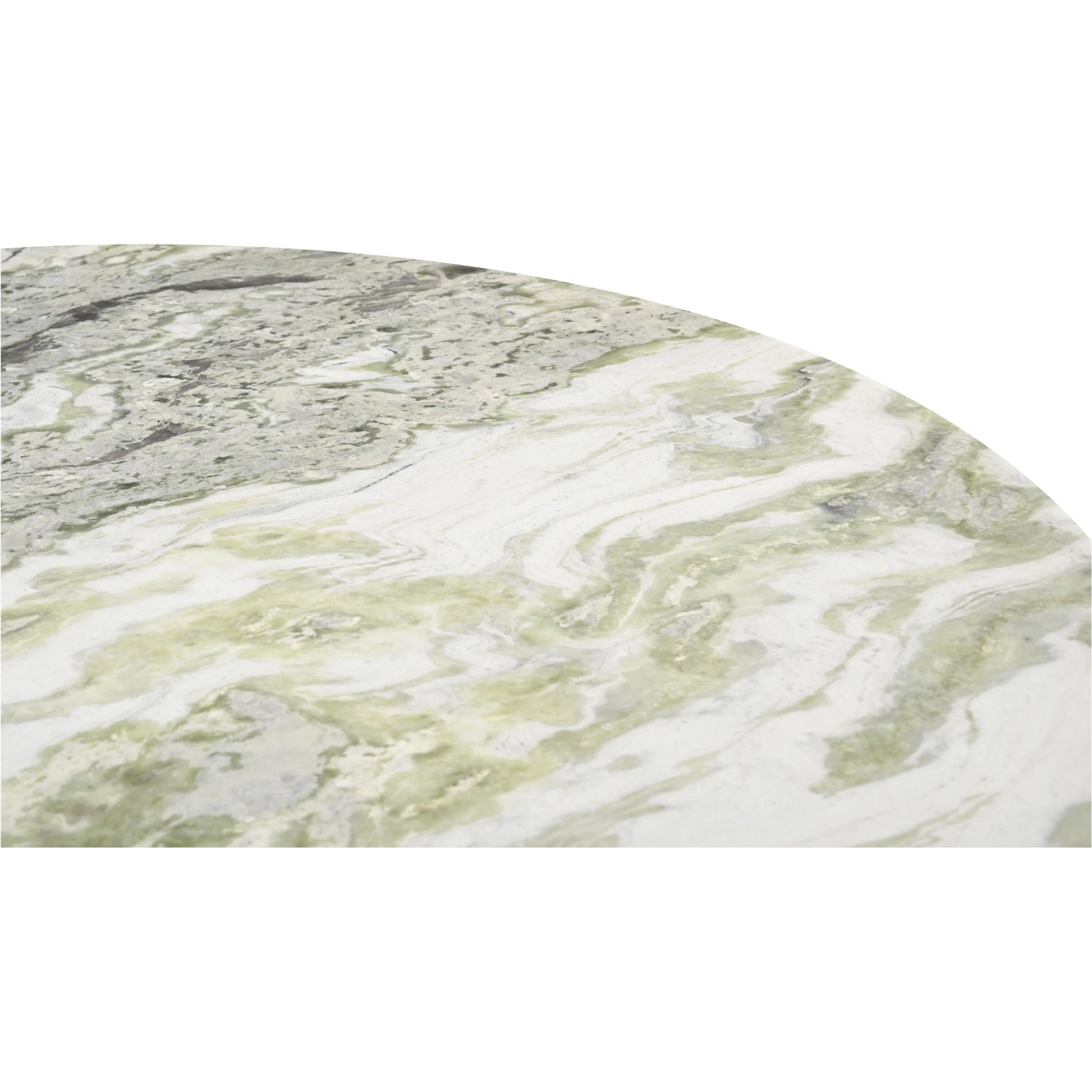 Evelyn Dining Table by Moe's Home Collection in green onyx marble. Made from green onyx marble top, oak veneer over plywood, mdf, mix wood for base structure in a transitional style.