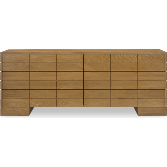 Gia 6 Drawer Dresser by Moe's Home Collection in brown. Made from oak wood, oak veneer in a unique style.