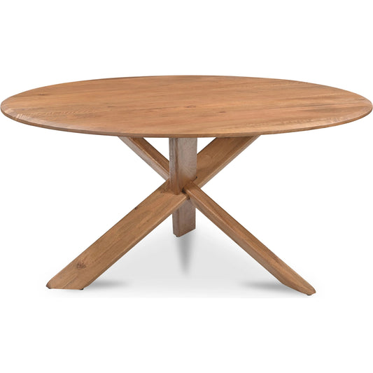 Wesley Dining Table by Moe's Home Collection in vintage brown. Made from mango wood, iron in a unique style.