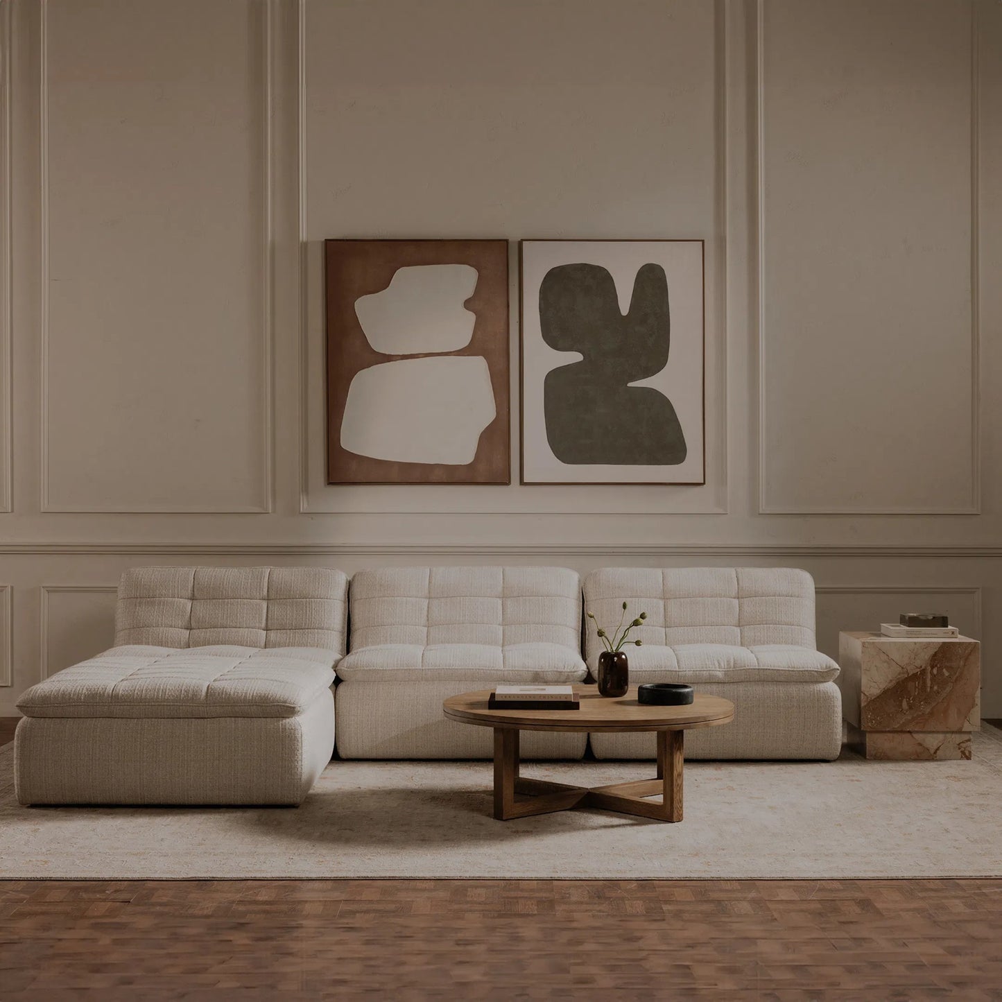 027 SI-2441434 | Lifestyle | Joel Coffee Table by Moe's Home Collection in natural and natural. Made from oak wood, iron in a traditional style.