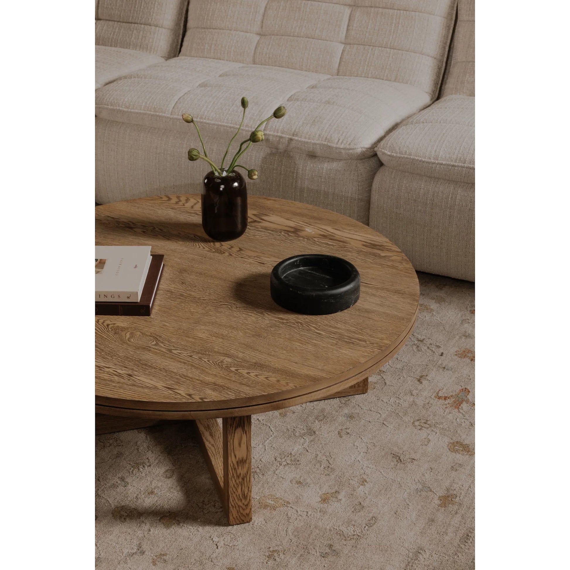Joel Coffee Table by Moe's Home Collection in natural and natural. Made from oak wood, iron in a traditional style.