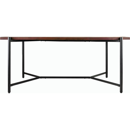 Judith Dining Table - 499037 by Surya in top: brown, base: gray and powder coatedlacquered. Made from mango wood, metal in a modern style.