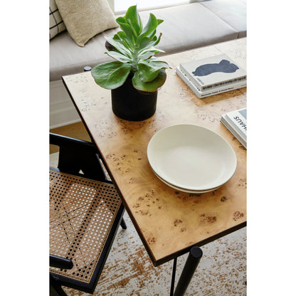 Judith Dining Table - 499037 by Surya in top: brown, base: gray and powder coatedlacquered. Made from mango wood, metal in a modern style.