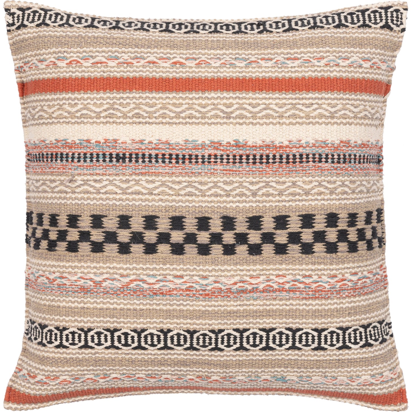 001 SI-1883168,SI-1883169,SI-1883172,SI-1883173 | Primary Silo | Jaden Pillow - 13453 by Surya in rust, black, blue, light beige, medium gray. Made from 100% cotton in a eclectic & global style.