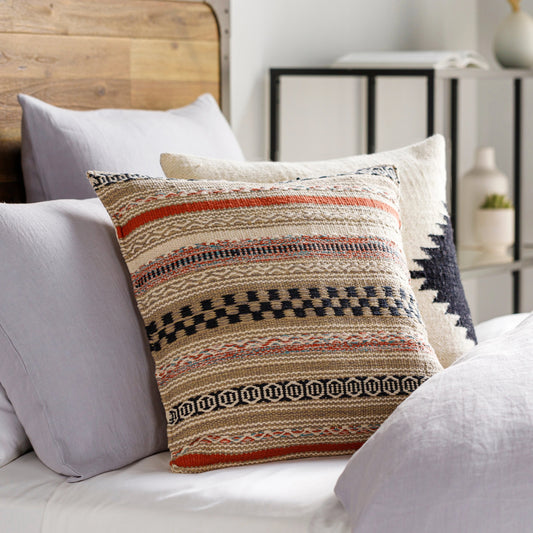 Jaden Pillow - 13453 by Surya in brick red, light beige. Made from 100% cotton in a eclectic & global style.