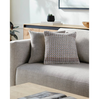 Jaden Pillow - 33058 by Surya in ink blue, white, sky blue, mustard, camel. Made from 100% cotton in a eclectic & global style.