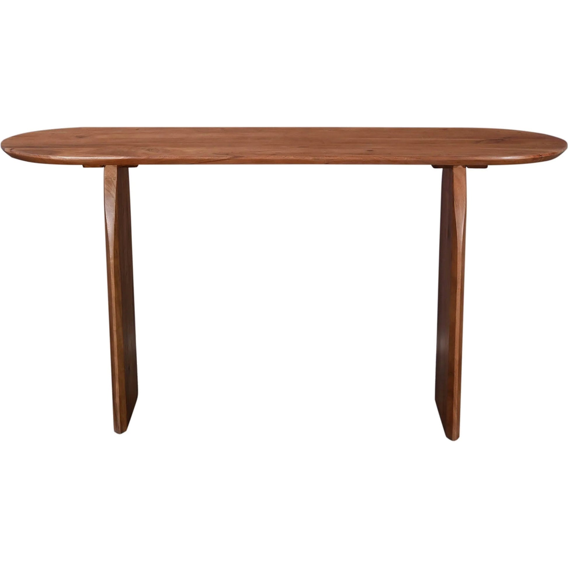 Domingo Console by LH Imports in brown and pecan. Made from solid acacia in a unique style.