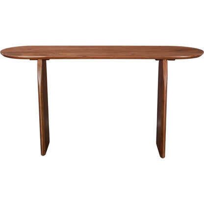 Domingo Console by LH Imports in brown and pecan. Made from solid acacia in a unique style.