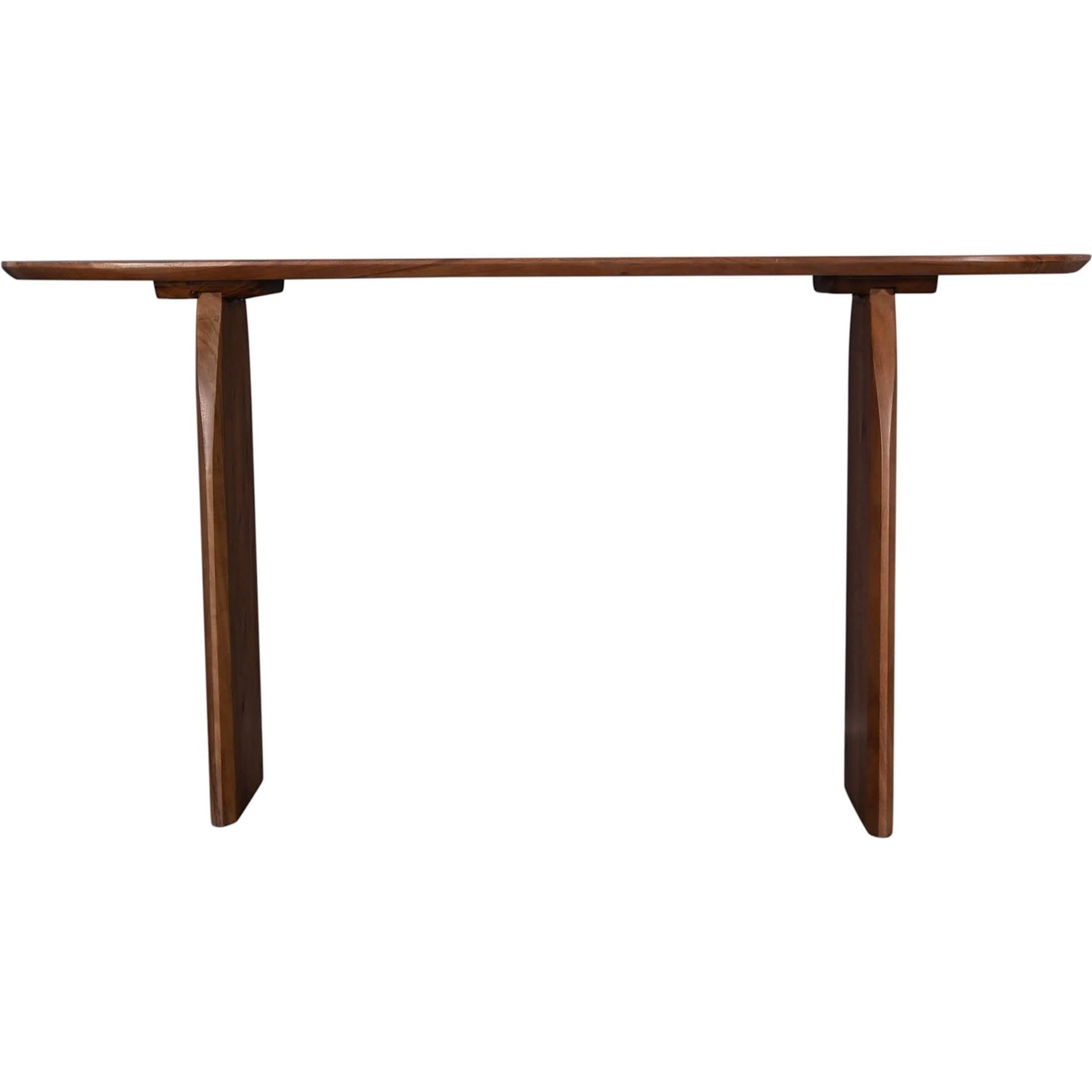 Domingo Console by LH Imports in brown and pecan. Made from solid acacia in a unique style.