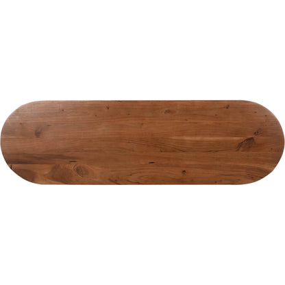 Domingo Console by LH Imports in brown and pecan. Made from solid acacia in a unique style.