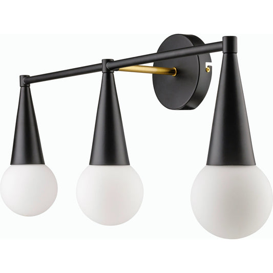 Judson Wall Sconce - 532962 by Livabliss in fixture: black, shade: white, cord: black and paintedmetallicpaintedpainted. Made from iron, glass in a modern style.