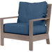 Laguna Outdoor Club Chair by Sunset West in browns. Made from aluminum in a modern style.