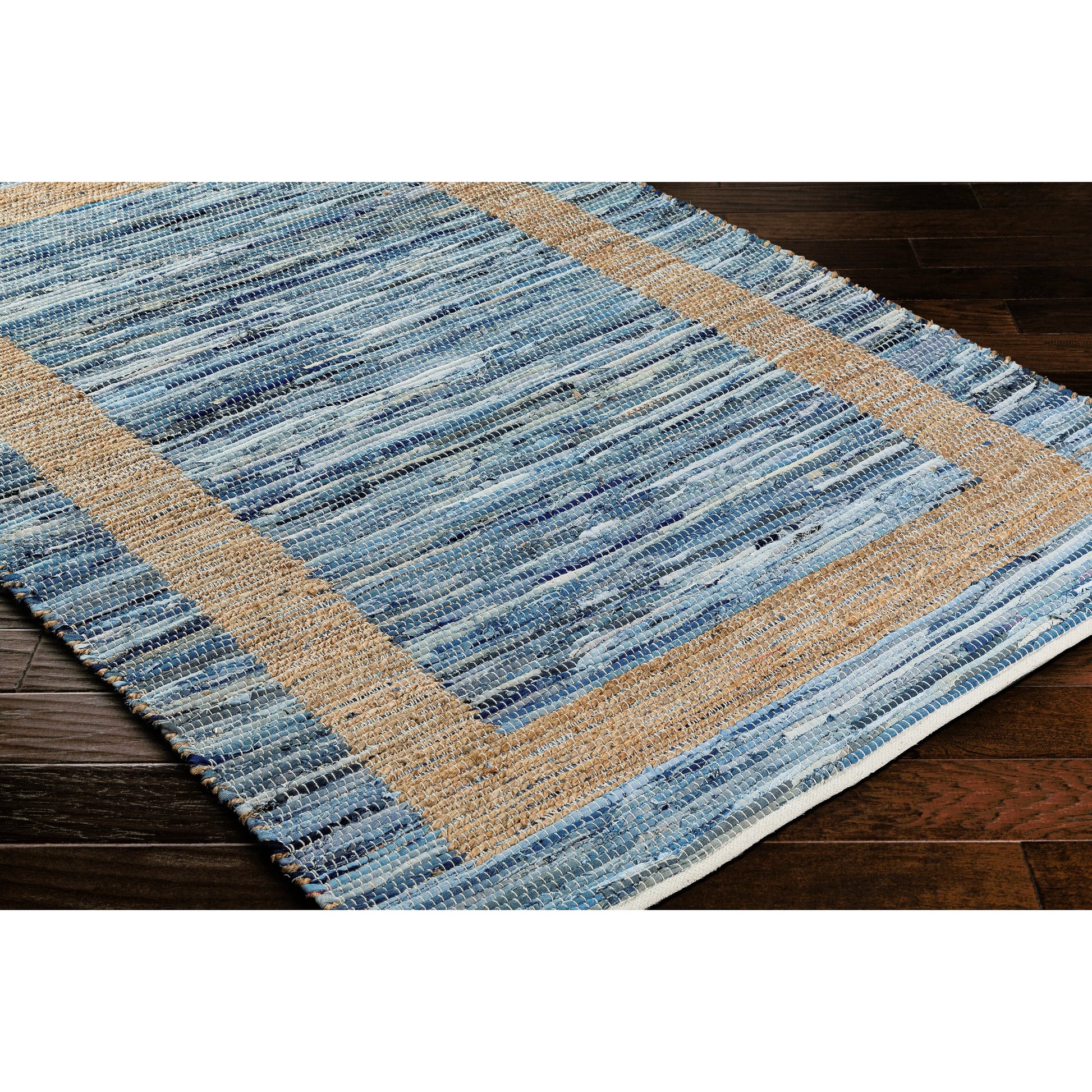 Jean Rug - 32470 by Livabliss. Made from main: 60% recycled fabric, main: 40% jute in a unique style.
