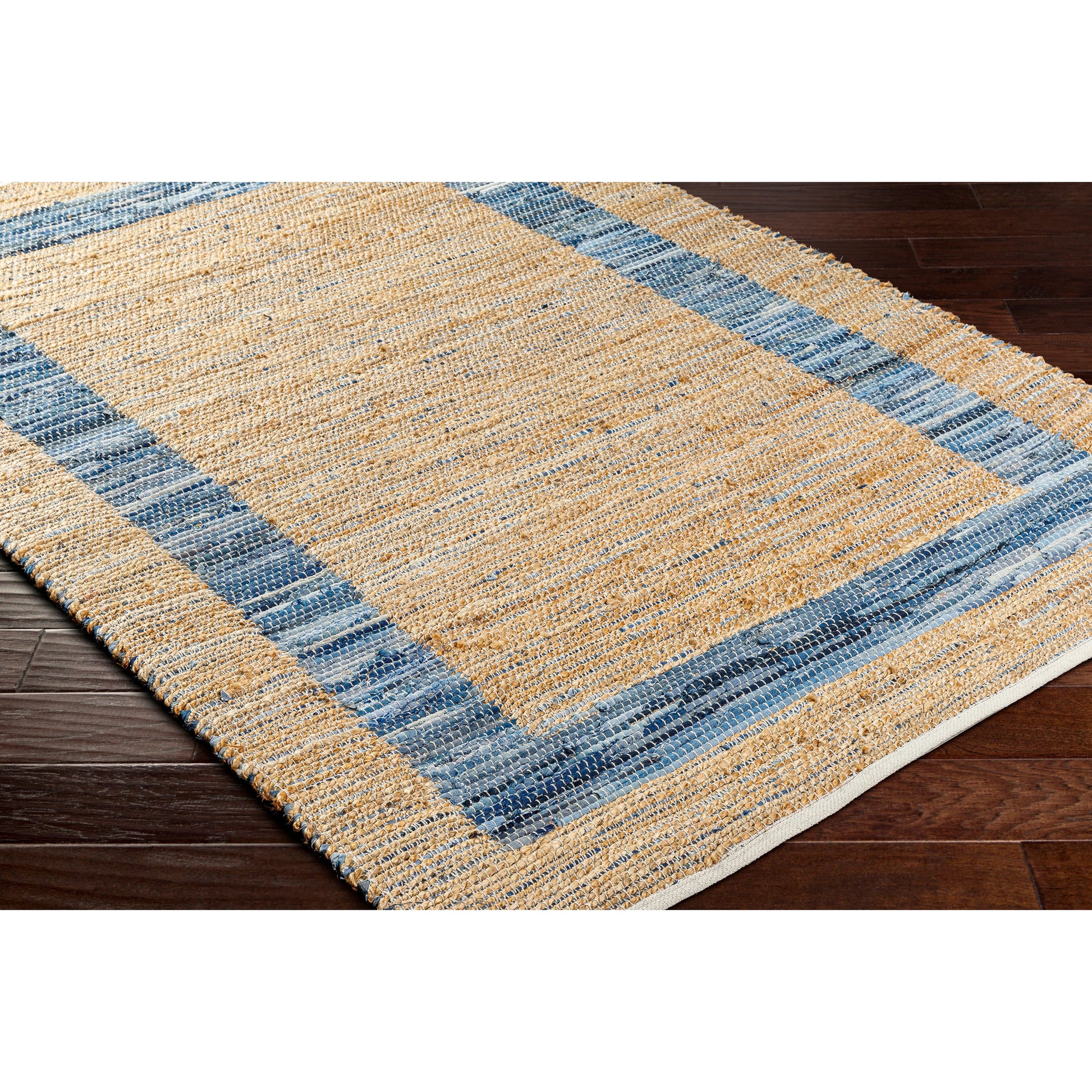 Jean Rug - 32470 by Livabliss. Made from main: 60% recycled fabric, main: 40% jute in a unique style.