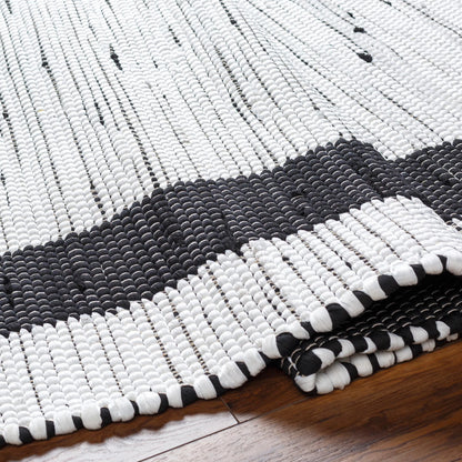 Jean Rug - 32471 by Livabliss in ivory, black. Made from main: 100% recycled fabric in a unique style.
