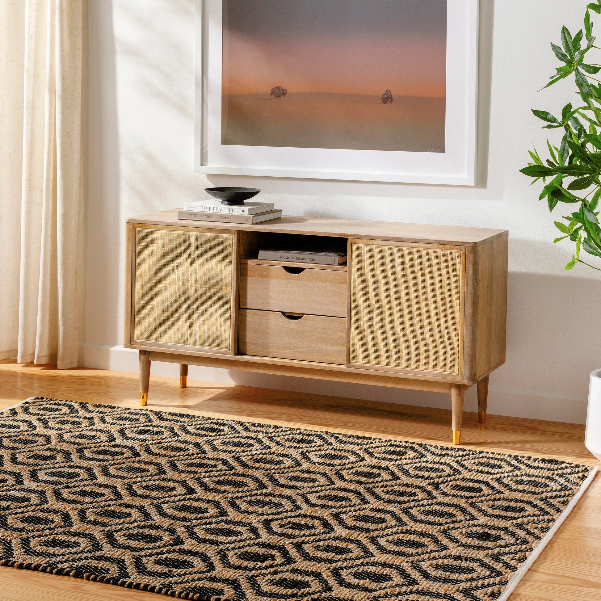 Jean Rug - 32472 by Livabliss. Made from main: 60% recycled fabric, main: 40% jute in a unique style.