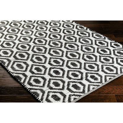 Jean Rug - 32473 by Livabliss in ivory, black. Made from main: 100% recycled fabric in a unique style.