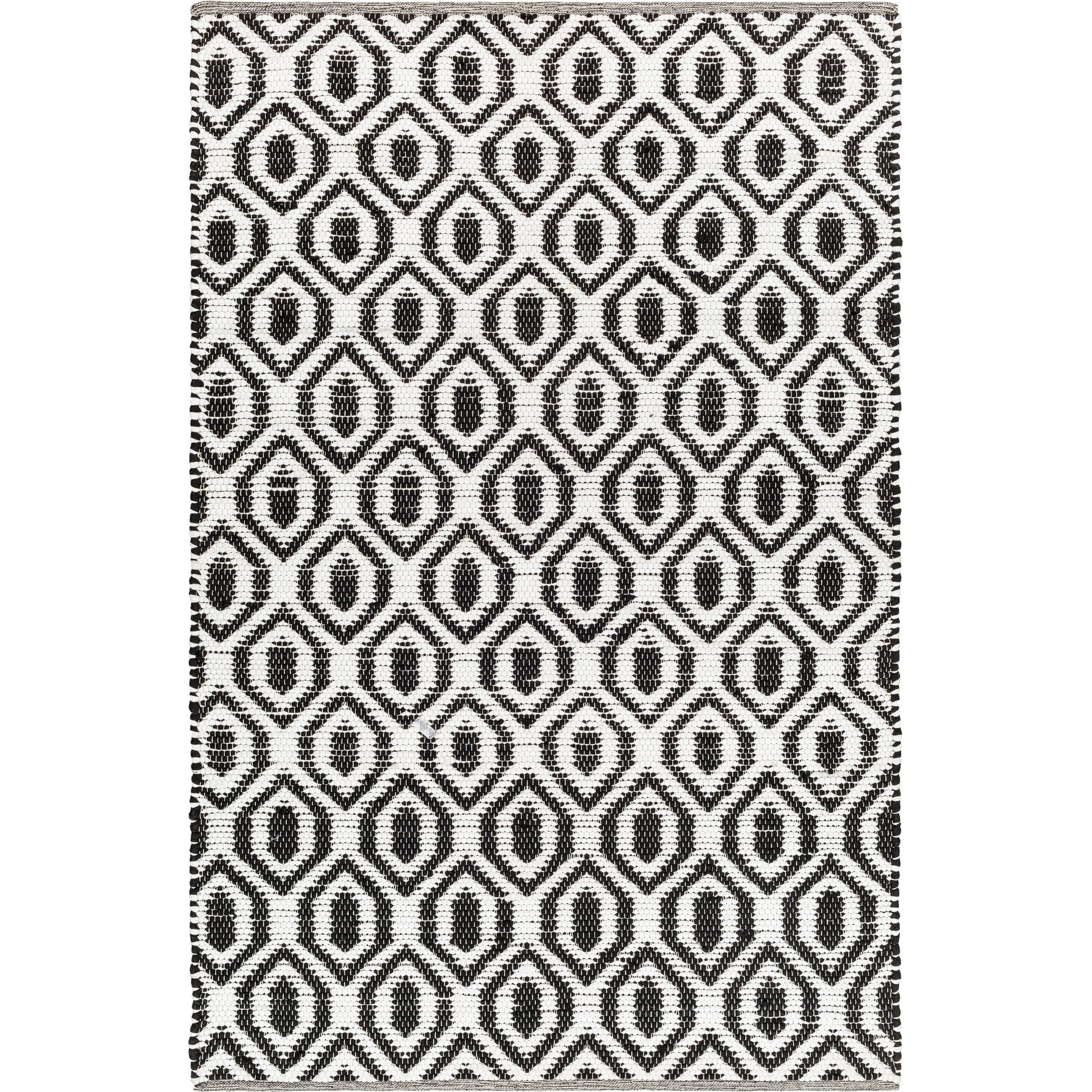 Jean Rug - 32473 by Livabliss in ivory, black. Made from main: 100% recycled fabric in a unique style.