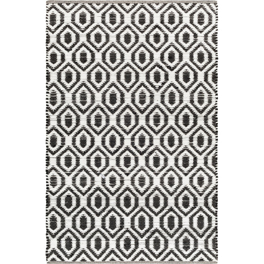 Jean Rug - 32473 by Livabliss in ivory, black. Made from main: 100% recycled fabric in a unique style.