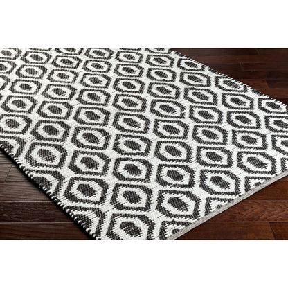 Jean Rug - 32473 by Livabliss in ivory, black. Made from main: 100% recycled fabric in a unique style.