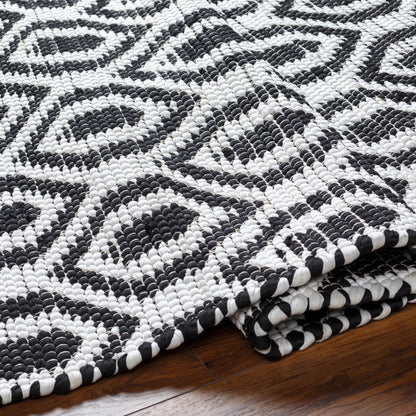 Jean Rug - 32473 by Livabliss in ivory, black. Made from main: 100% recycled fabric in a unique style.