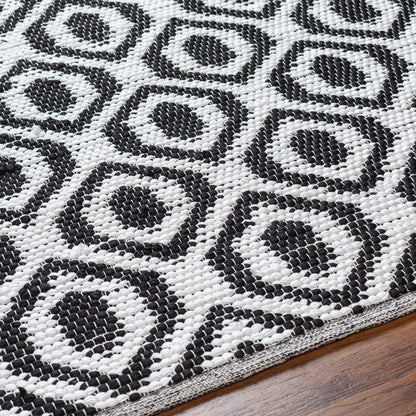 Jean Rug - 32473 by Livabliss in ivory, black. Made from main: 100% recycled fabric in a unique style.