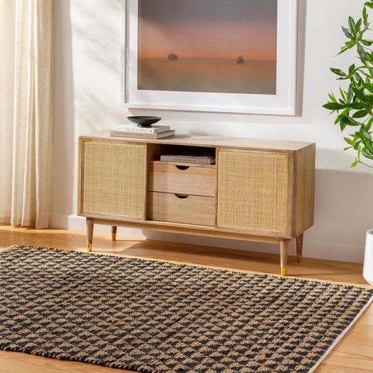Jean Rug - 32474 by Livabliss. Made from main: 60% recycled fabric, main: 40% jute in a unique style.