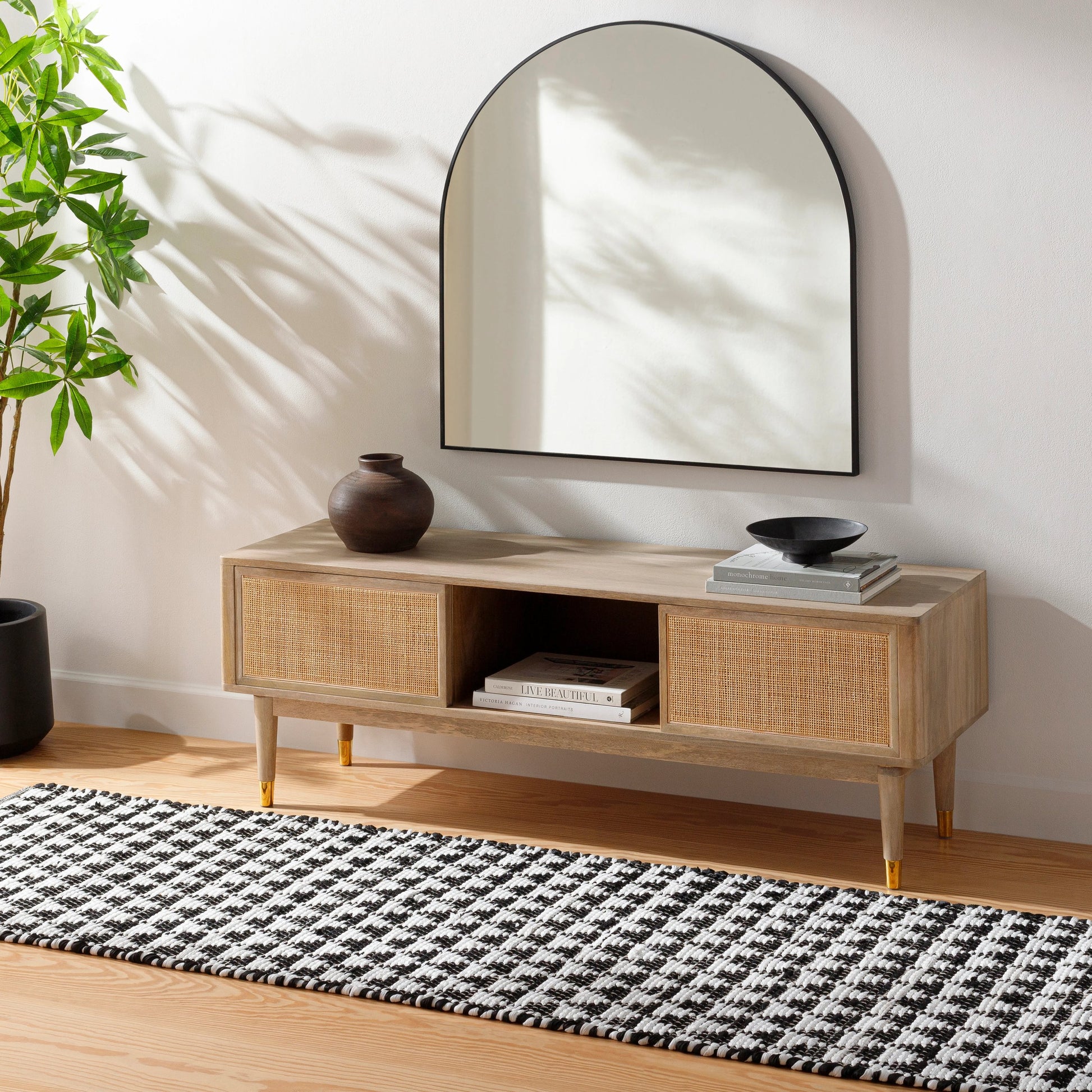 Jean JEA-2311 Rug by Livabliss in ivory, black. Made from main: 100% recycled fabric in a unique style.