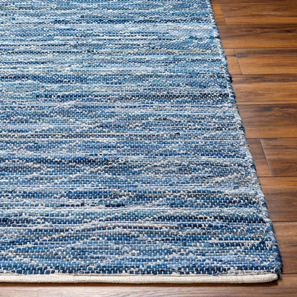 Jean Rug - 32477 by Livabliss in tan, beige, dark blue, blue, light blue. Made from main: 100% recycled fabric in a unique style.
