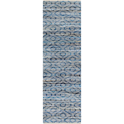 Jean Area Rug - 32477 by Livabliss in tan, beige, dark blue, blue, light blue. Made from main: 100% recycled fabric in a unique style.