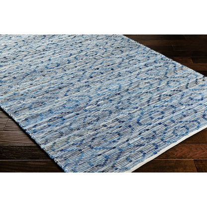 Jean Area Rug - 32477 by Livabliss in tan, beige, dark blue, blue, light blue. Made from main: 100% recycled fabric in a unique style.